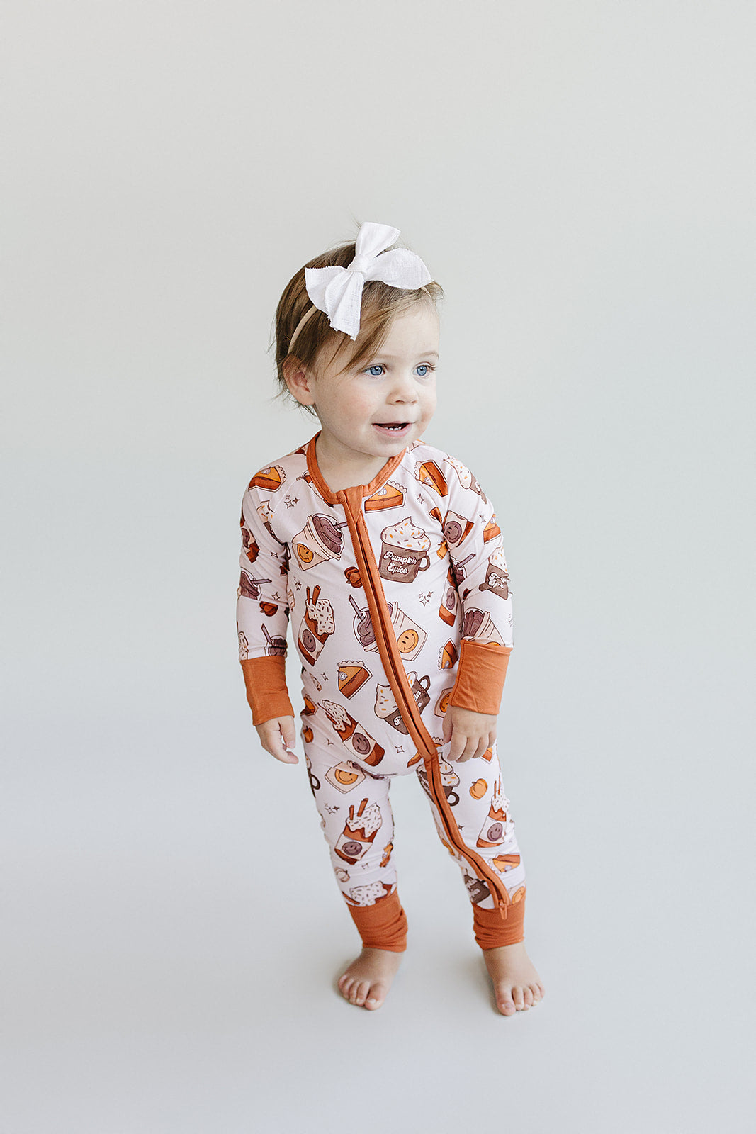 Bamboo Zip Romper | Pumpkin Spice