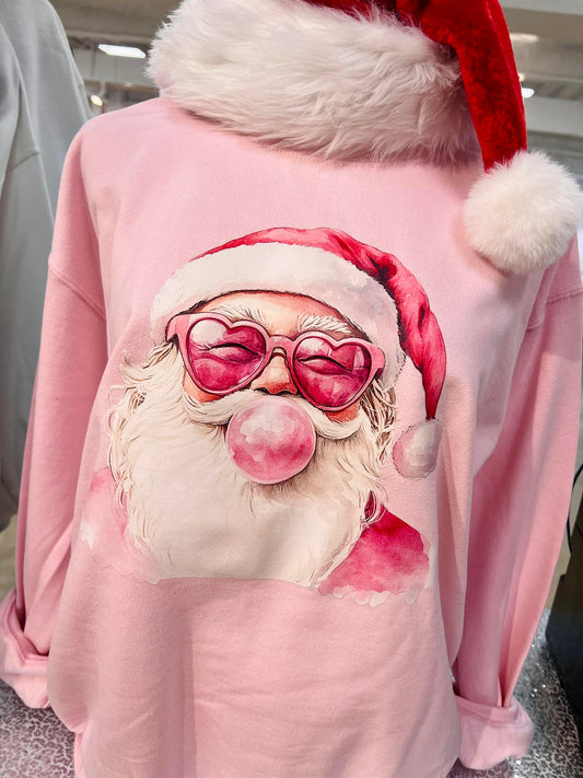Bubble Gum Santa DTF Tee