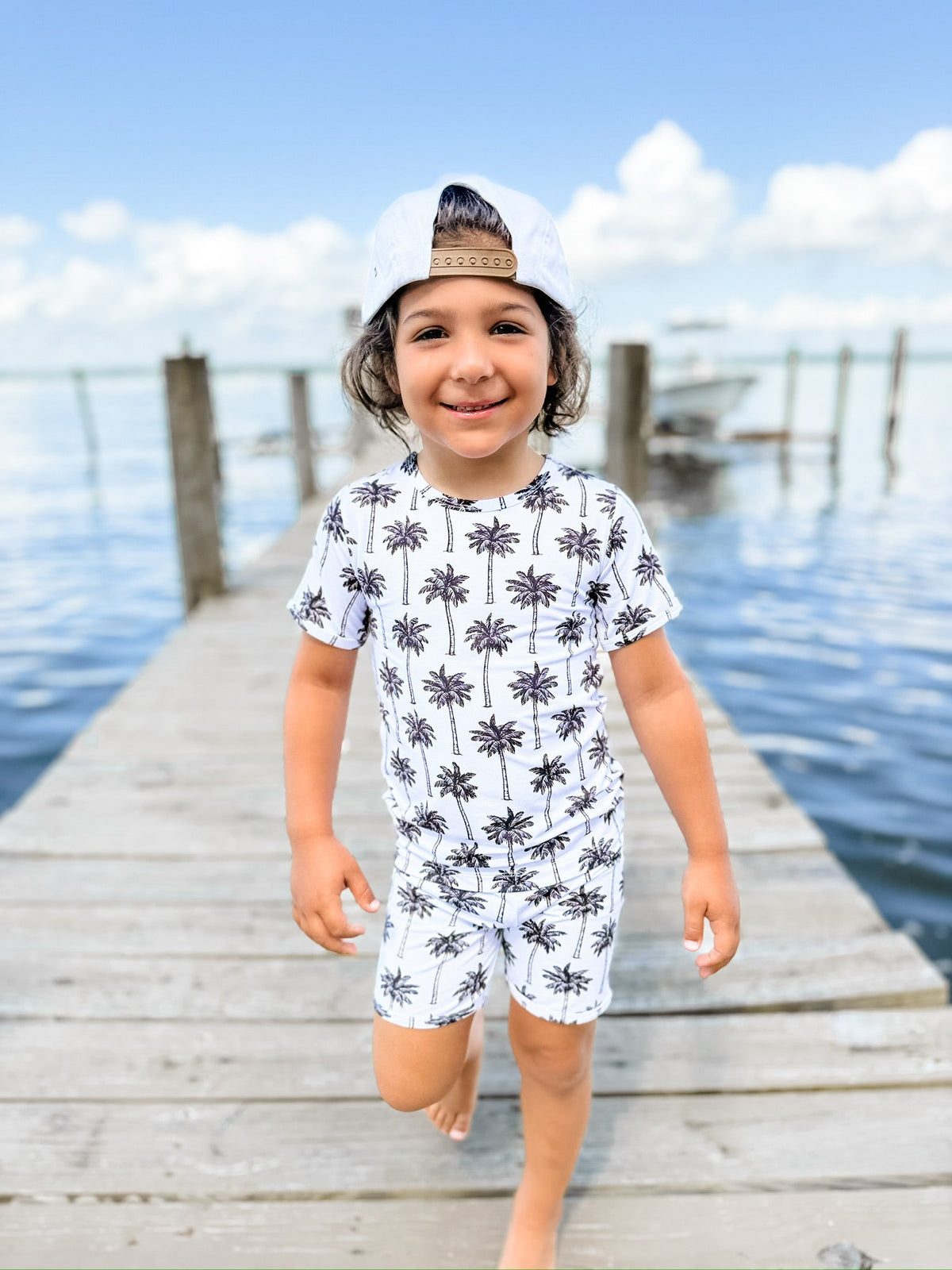 Bamboo Shorts Set | Palm Style White