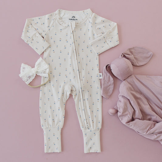 Tiny Tulips Bamboo Zippy Pajamas