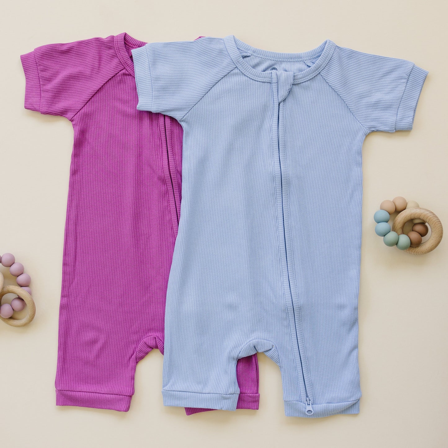 Solid Ribbed Bamboo Shorty Romper (0-3m to 4T)  - more colors