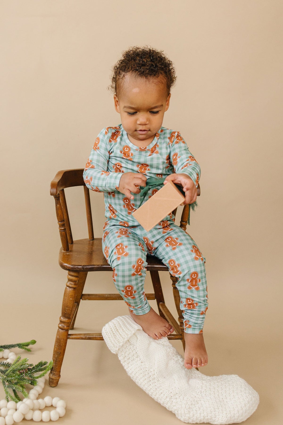 Bamboo Two Piece Set | Gingerbread Gingham