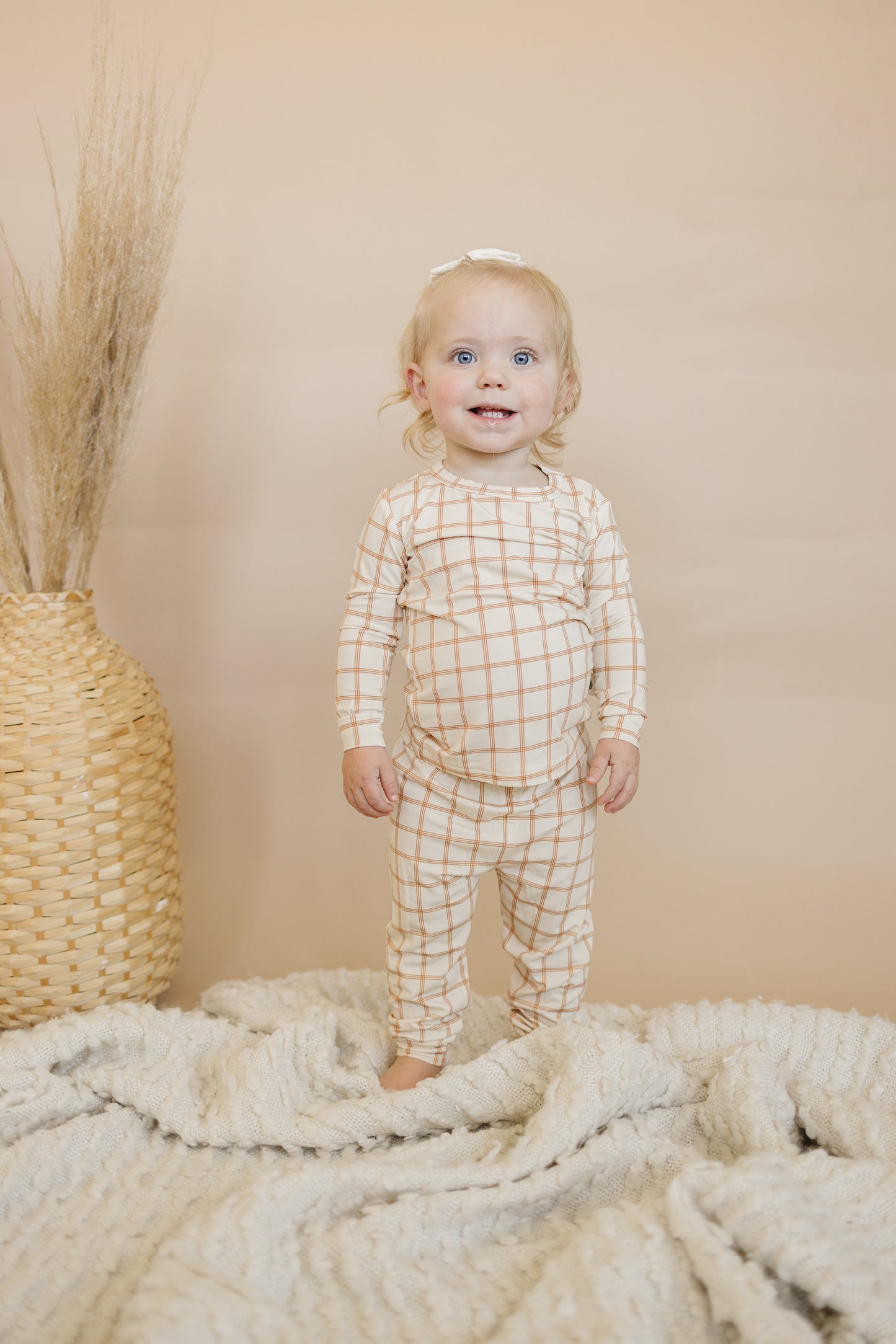 Burnt Orange Plaid 2pc Bamboo Pajamas